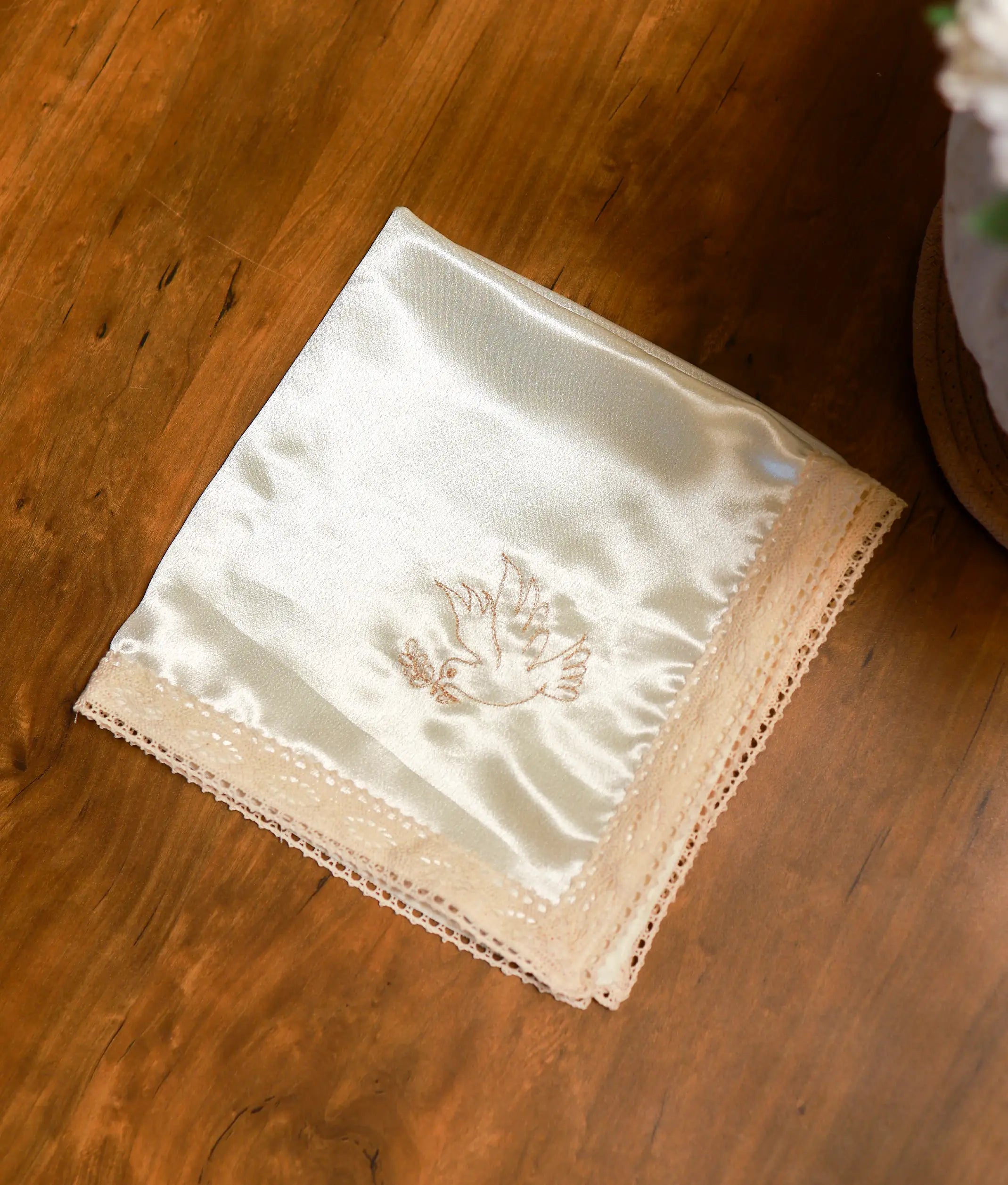 Off-white Embroidered Small Baptism Towel For Your Little One [Ready To Ship: T12]