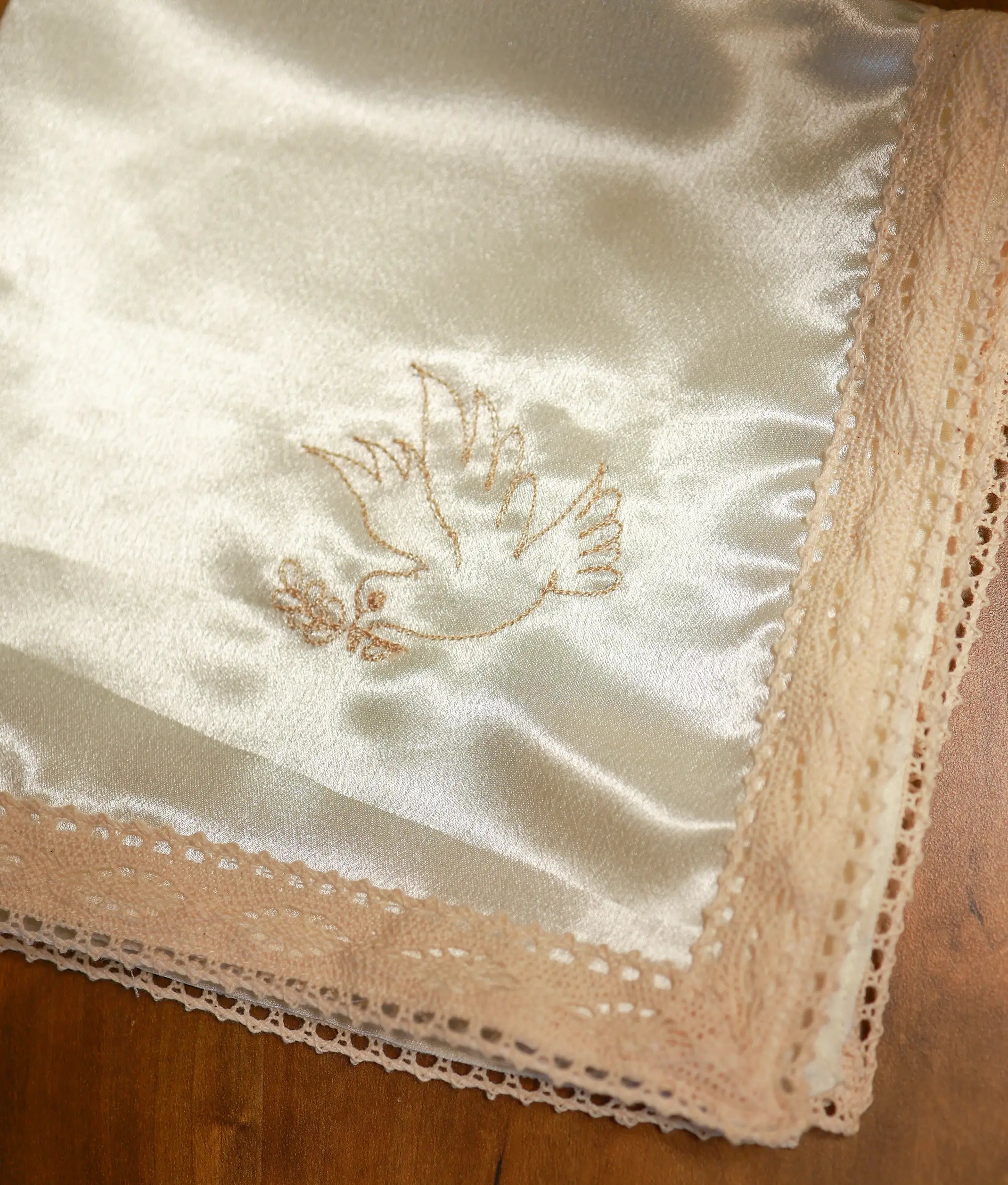 Off-white Embroidered Small Baptism Towel For Your Little One [Ready To Ship: T12]