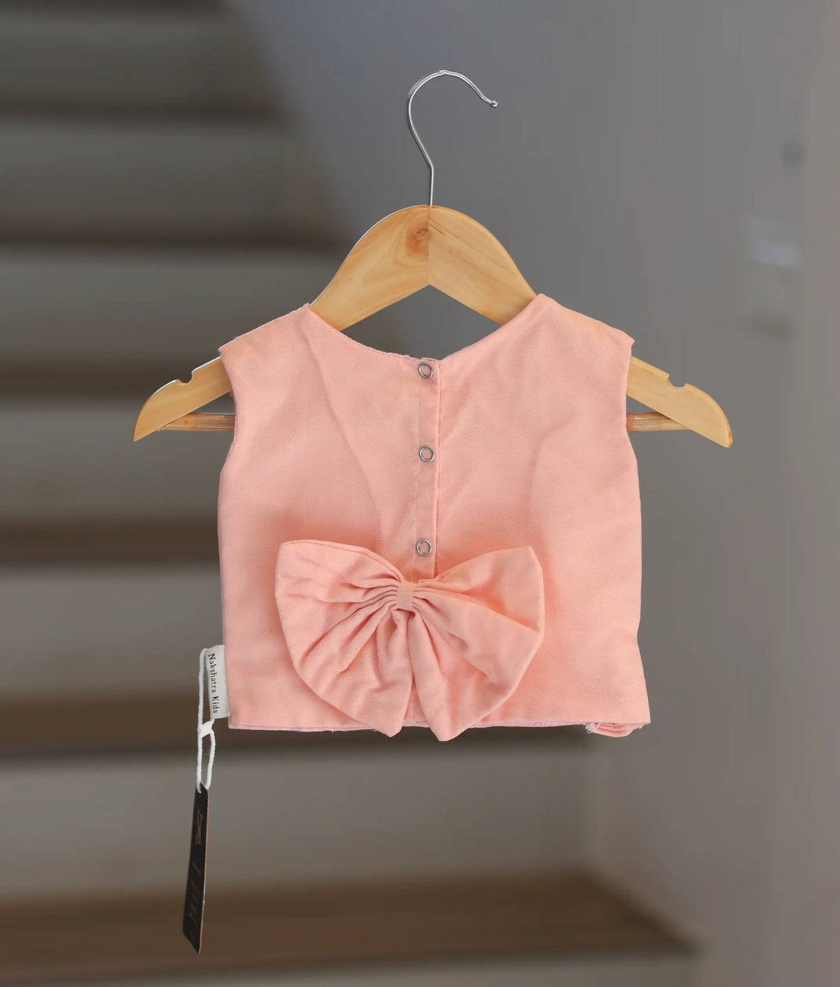 Peach Tulle Net Handworked Crop Top With Full Length Skirt For Baby Girl [2610]