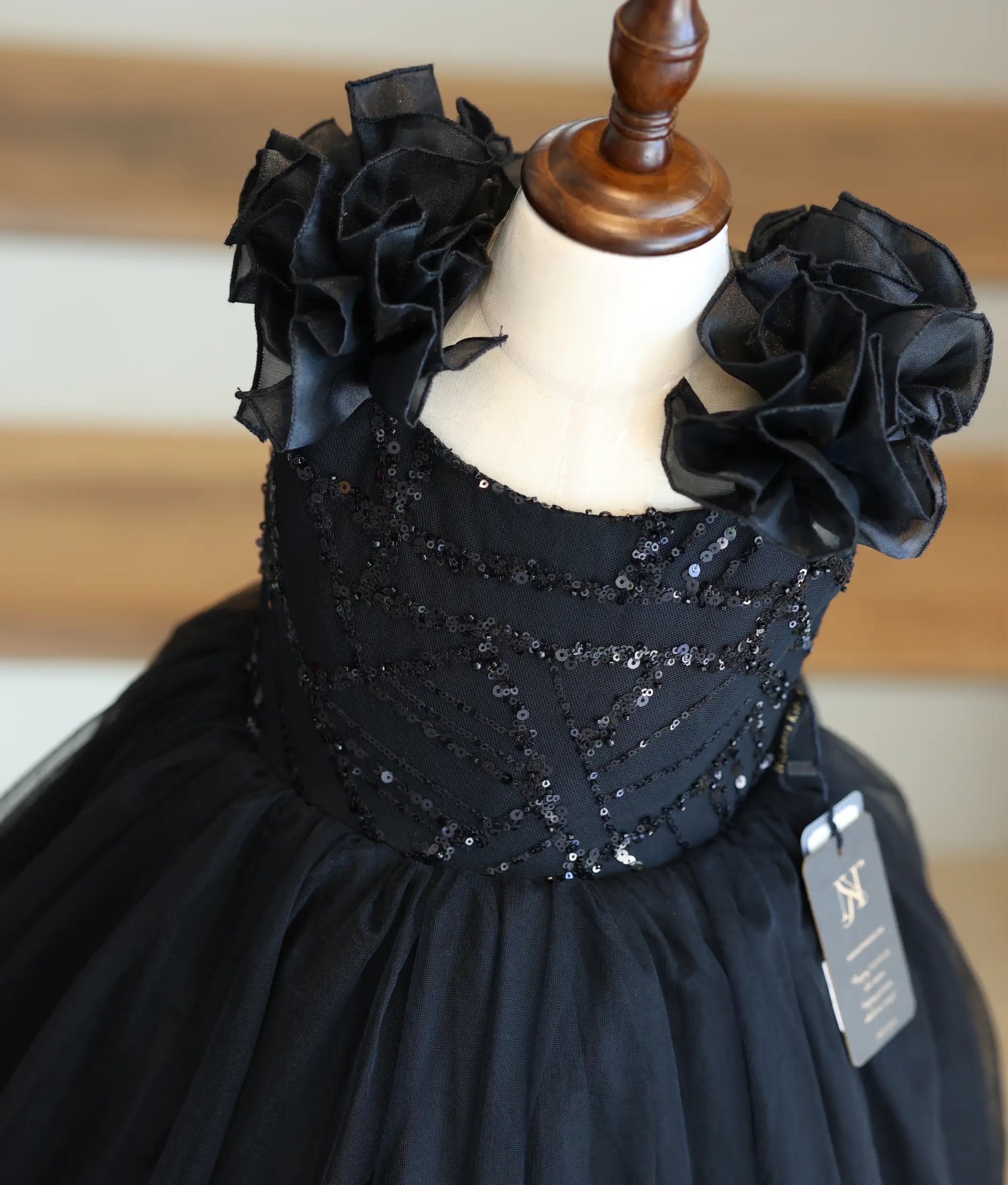 Black Work Material Frock For Baby Girl [2887]