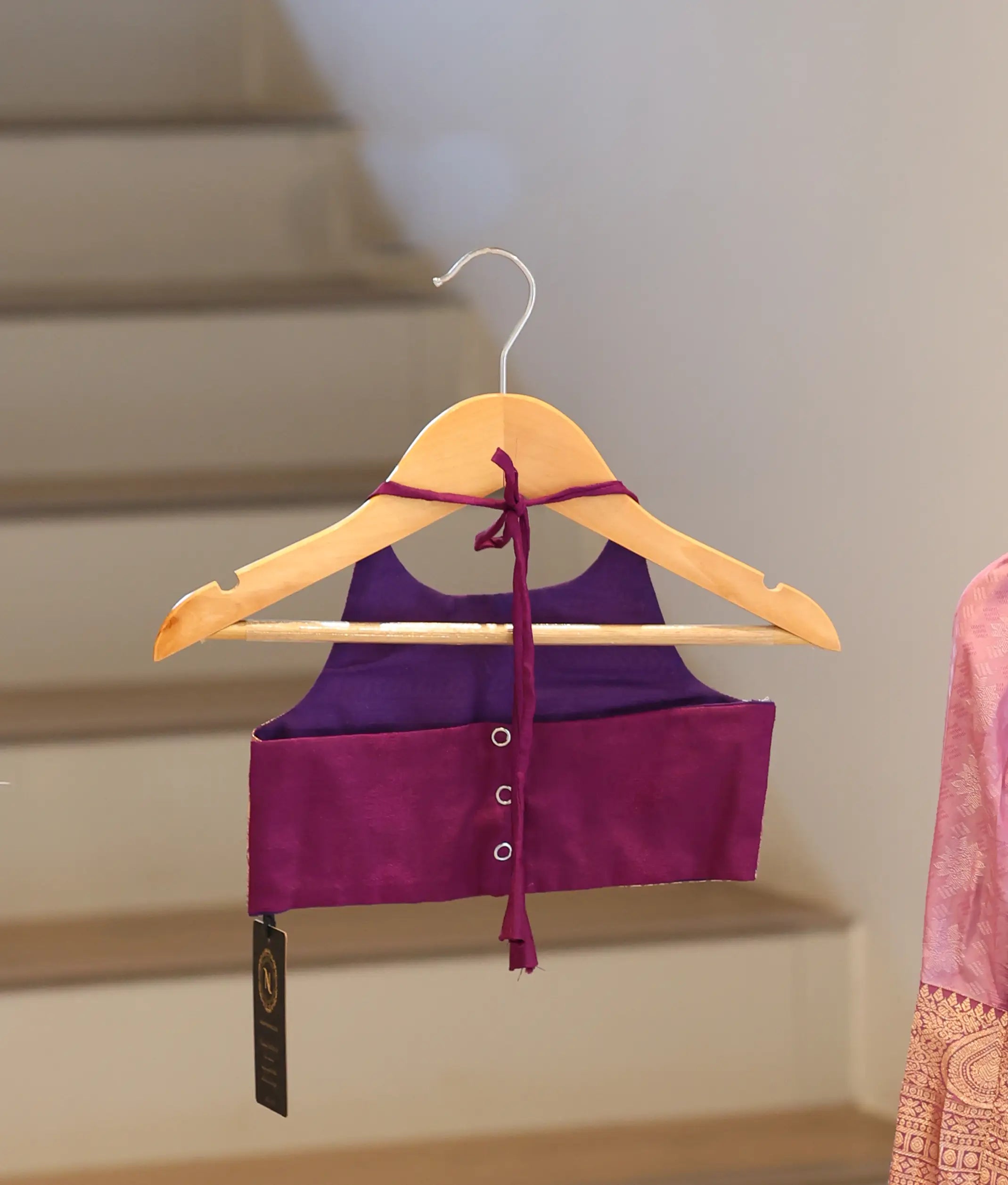 Lilac Pink And Purple Kanchipuram Silk Skirt And Top for Baby Girl [6436A]