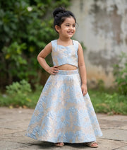 Light Blue Turkish Organza Skirt and Top for Baby Girl [6556]