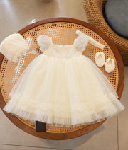 Off-White Handworked Baptism Set for Baby Girl [Pre Order: 6609]