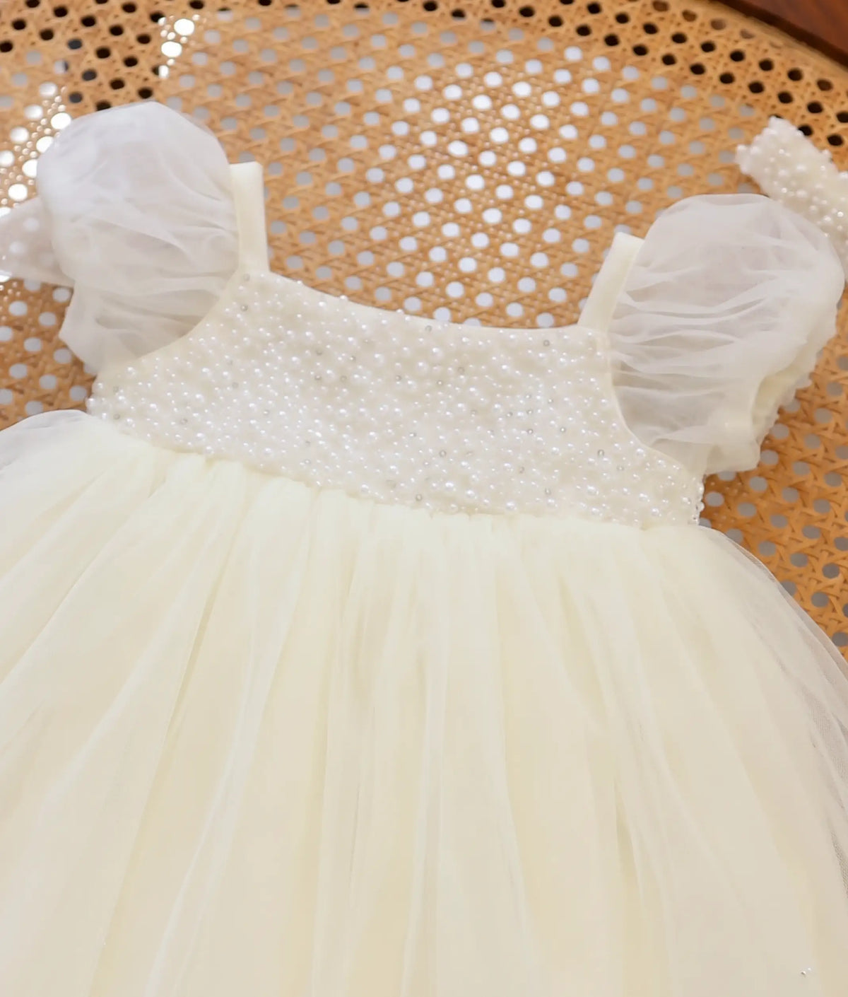 Off-White Handworked Baptism Set for Baby Girl [Pre Order: 6609]
