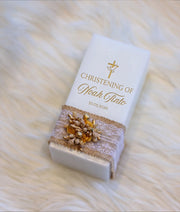 Gold Floral Decorative Handcrafted Baptism Candle [C103]