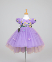 Lavender Tulle Net Handworked Butterfly High Low Theme Birthday dress [Pre Order: 5122]