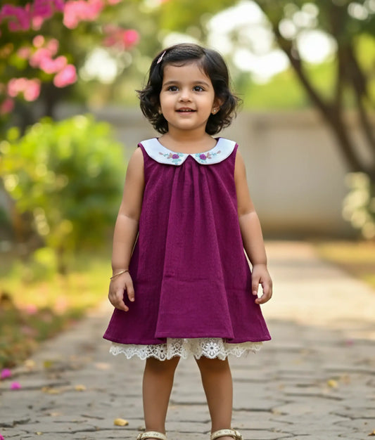 Grape Wine A line Christmas Frock For Baby Girl [Ready to ship: 2549]