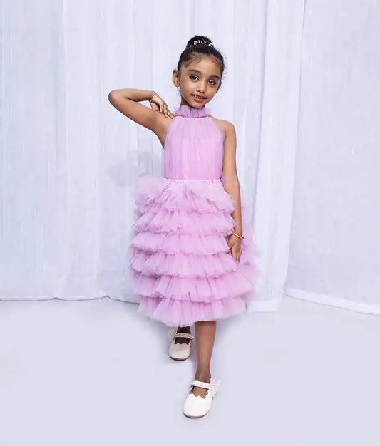 Baby Pink   Classic Birthday Frock For Baby Girl [Ready to ship:2859]